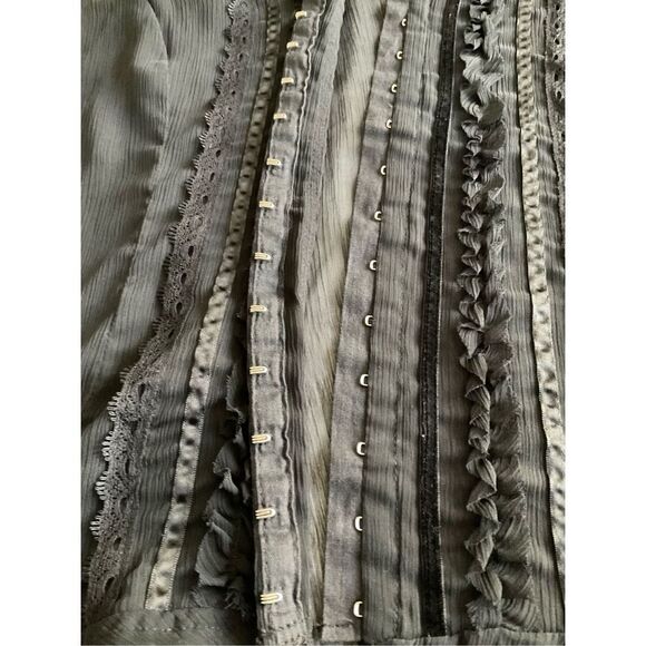 Sheer Lilly Lou button up blouse, sz - Picture 13 of 14